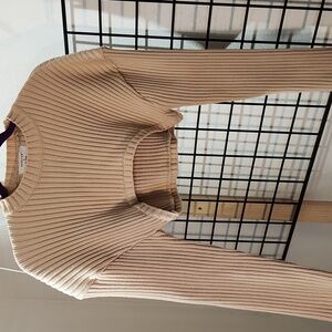 Cider Tan Ribbed Crop Top